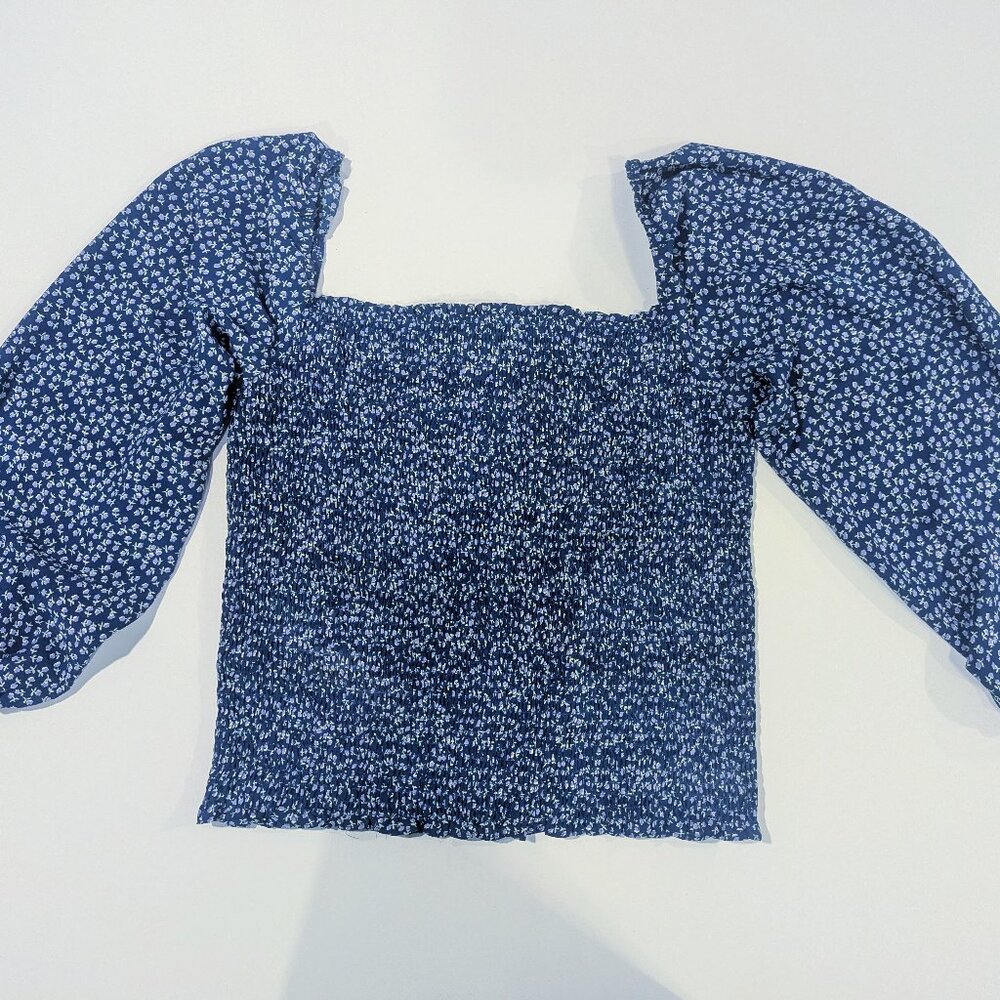 Off the shoulder DITSY FLORAL‎ PUFF SLEEVE CROP